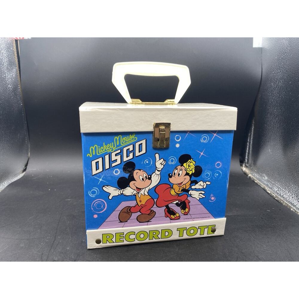 Vintage 1981 Mickey Mouse Disco Record Tote Carrying Case Disney.